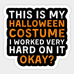 This Is My Halloween Costume Retro Vintage Sticker